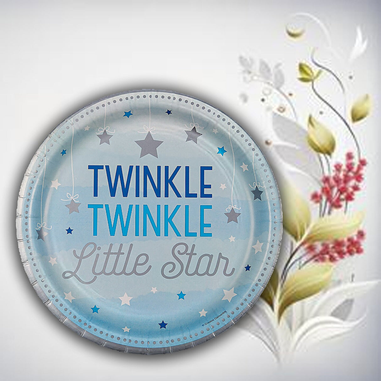 8 Ct. Blue One Little Star Baby Shower Dinner Plates 9" Paper Party Plates