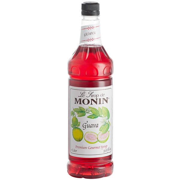 Monin Premium Guava Flavoring / Fruit Syrup 1 Liter - 4/Case