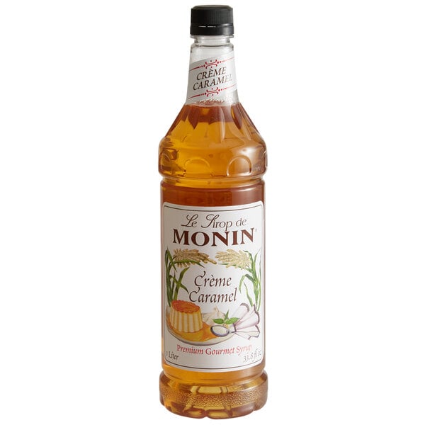 Monin Premium Creme Caramel Flavoring Syrup 1 Liter - 4/Case