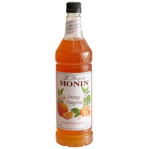 Monin Premium Orange Tangerine Flavoring Syrup 1 Liter - 4/Case