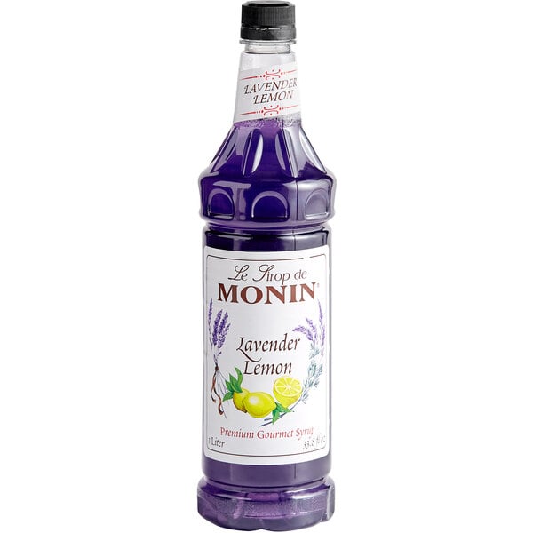 Monin Premium Lavender Lemon Flavoring Syrup 1 Liter - 4/Case