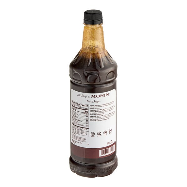 Monin Premium Black Sugar Flavoring Syrup 1 Liter - 4/Case