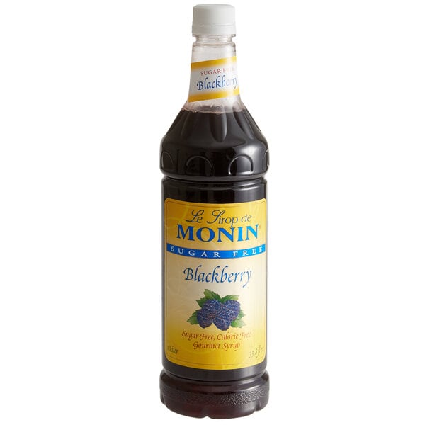 Monin Sugar-Free Blackberry Flavoring Syrup 1 Liter - 4/Case