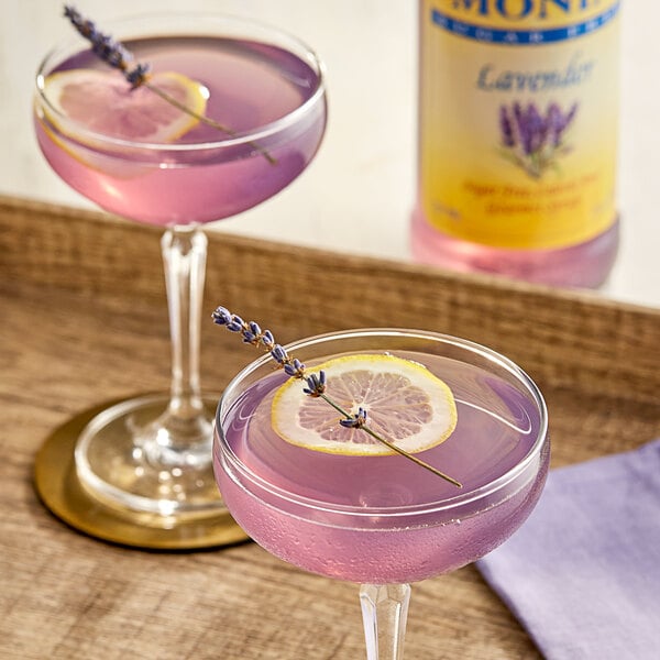 Monin Sugar-Free Lavender Flavoring Syrup 1 Liter - 4/Case