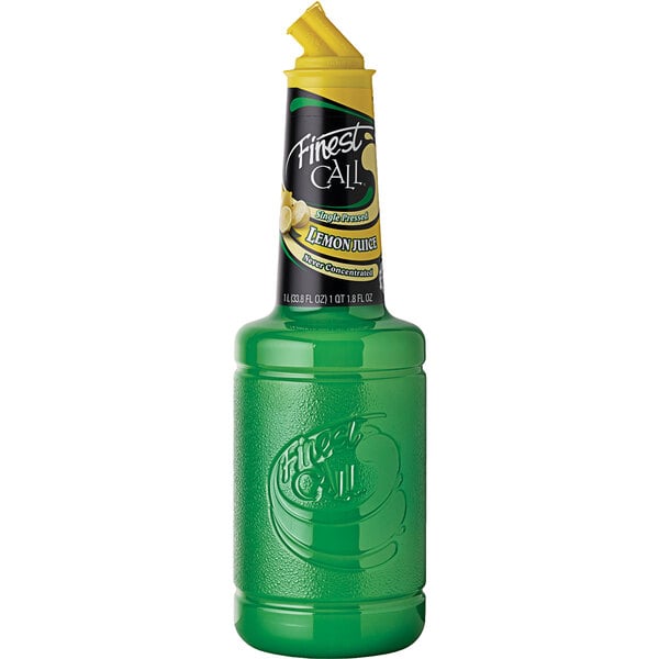 Finest Call 1 Liter Premium Single Pressed Lemon Juice - 12/Case