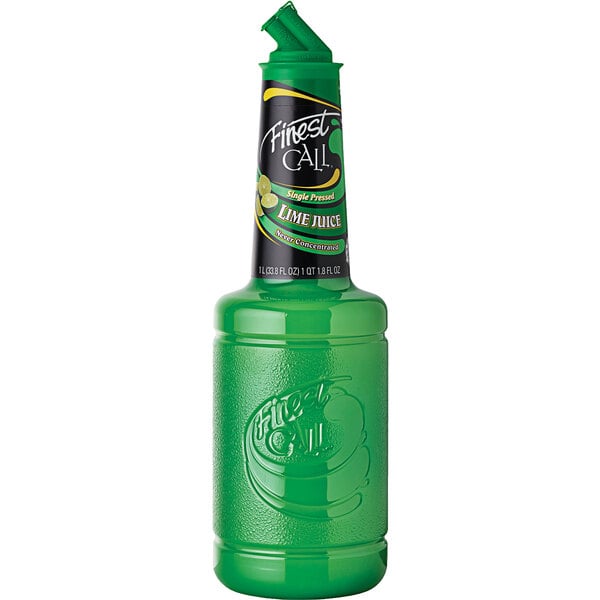 Finest Call 1 Liter Premium Single Pressed Lime Juice - 12/Case