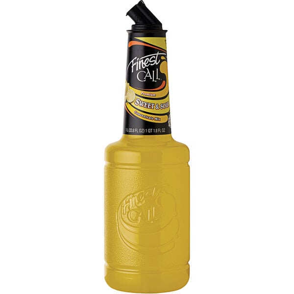 Finest Call 1 Liter Premium Sweet and Sour Mix Concentrate - 12/Case