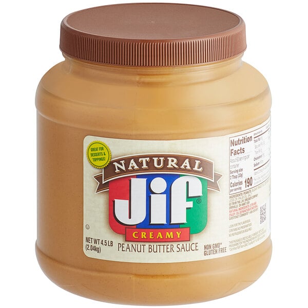 Jif Natural Creamy Peanut Butter Sauce 4.5 lb. - 6/Case