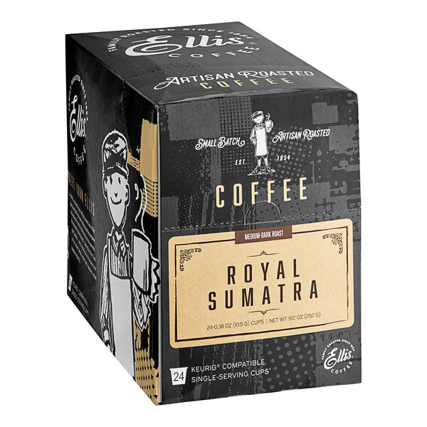 Ellis Mezzaroma Royal Sumatra Coffee Single Serve Cups - 96/Case
