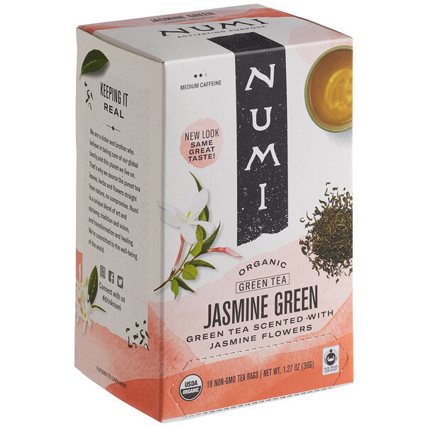 Numi Organic Jasmine Green Tea Bags - 108/Case