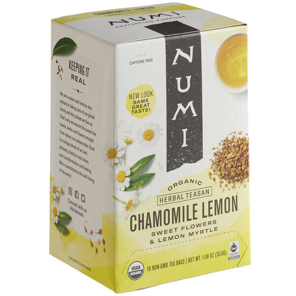 Numi Organic Chamomile Lemon Herbal Tea Bags - 108/Case