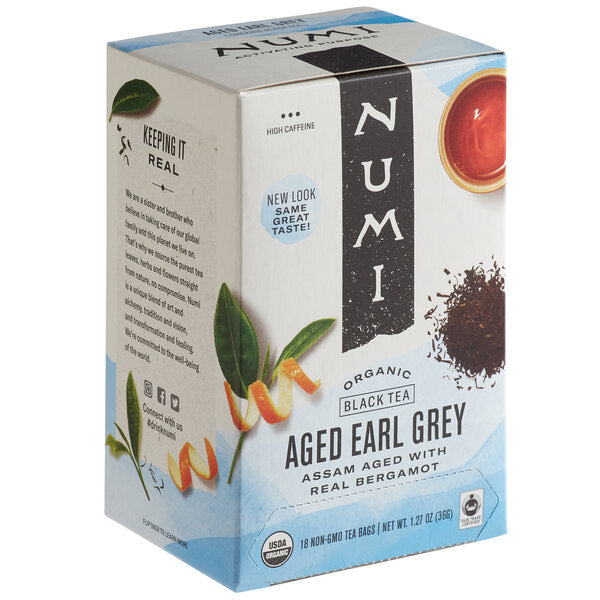 Numi Organic Aged Earl Grey Tea Bags - 108/Case