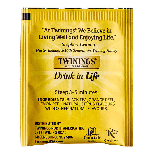 Twinings Lady Grey Tea Bags - 120/Case