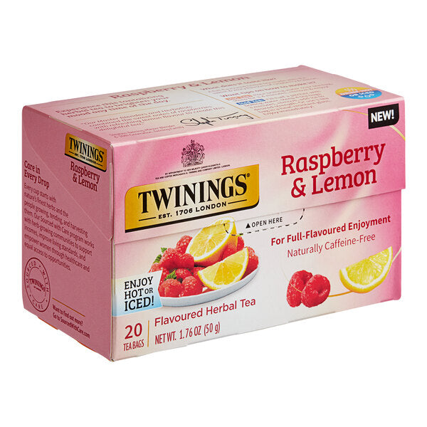 Twinings Raspberry & Lemon Herbal Tea Bags - 120/Case