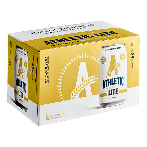 Athletic Brewing Co. Athletic Lite Non-Alcoholic Beer 12 fl. oz. 6-Pack - 4/Case