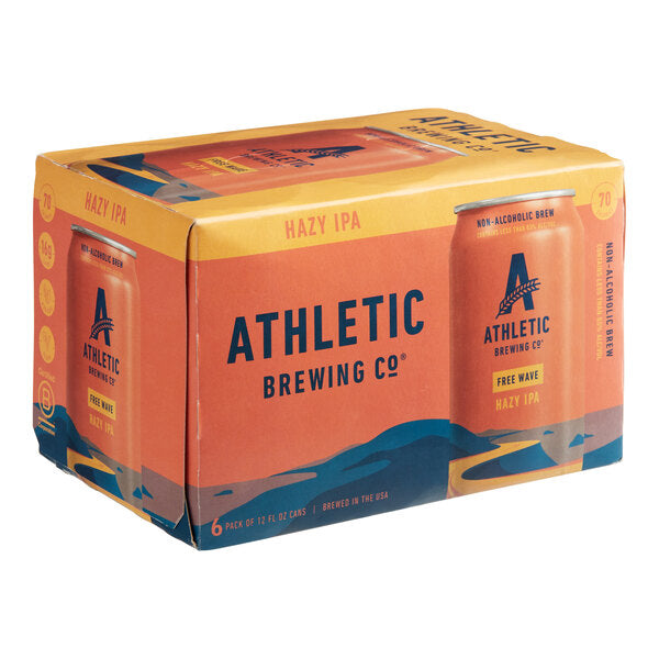 Athletic Brewing Co. Free Wave Non-Alcoholic Hazy IPA 12 fl. oz. 6-Pack - 4/Case