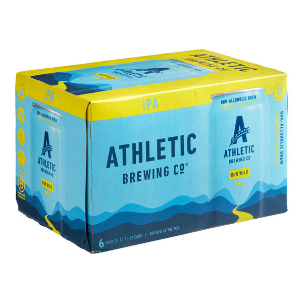 Athletic Brewing Co. Run Wild Non-Alcoholic IPA 12 fl. oz. 6-Pack - 4/Case