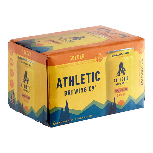 Athletic Brewing Co. Upside Dawn Non-Alcoholic Golden Ale 12 fl. oz. 6-Pack - 4/Case