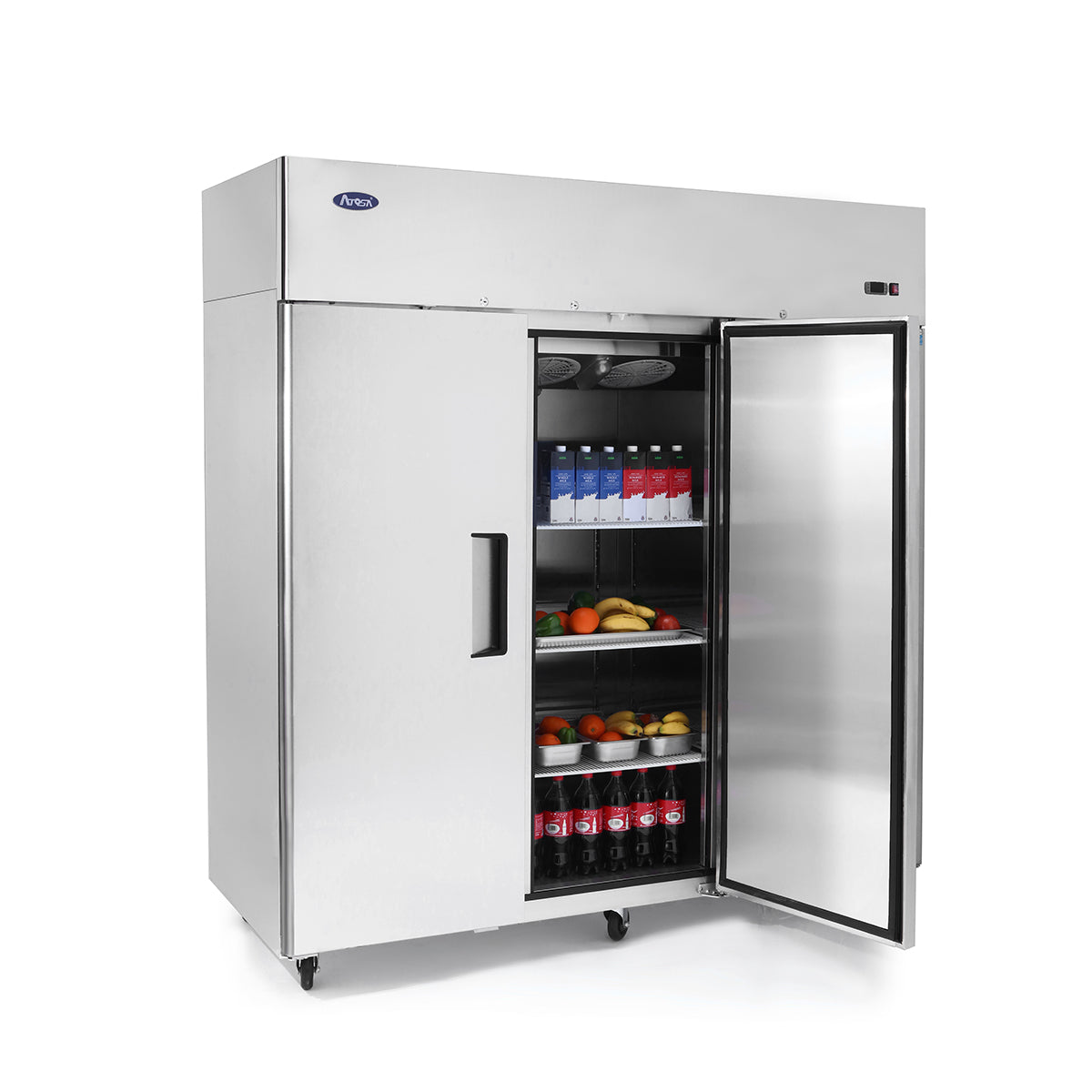 Atosa MBF8003GR Reach-In 3 Section Top Mount Freezer 77-3/4"W x 33-3/4"D x 82-7/8"H with 3 Locking Solid Doors