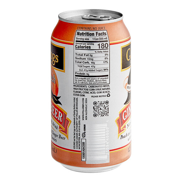 Goslings Peach Ginger Beer Cans 12 fl. oz. - 24/Case