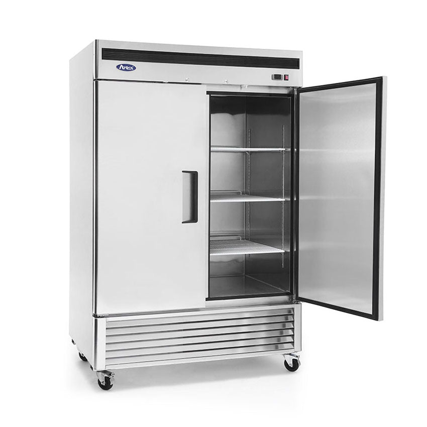 Atosa MBF8503GR Reach-In 2 Section Bottom Mount Freezer 54-3/8"W x 31-1/2"D x 83-1/8"H with 2 Locking Solid Doors
