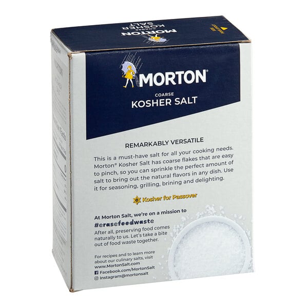 Morton Bulk Coarse Kosher Salt 3 lb. - 12/Case