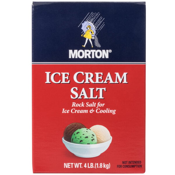 Morton Ice Cream Rock Salt 4 lb. - 8/Case