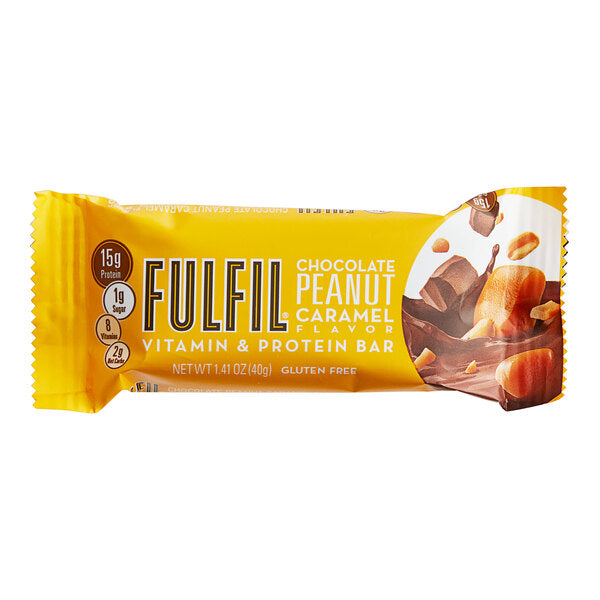 FULFIL Chocolate Peanut Caramel Vitamin and Protein Bar 1.41 oz. - 72/Case