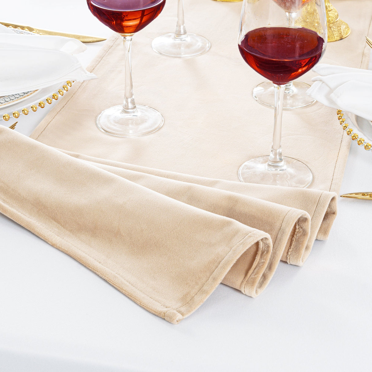 Velvet Table Runner 13x108 Champagne