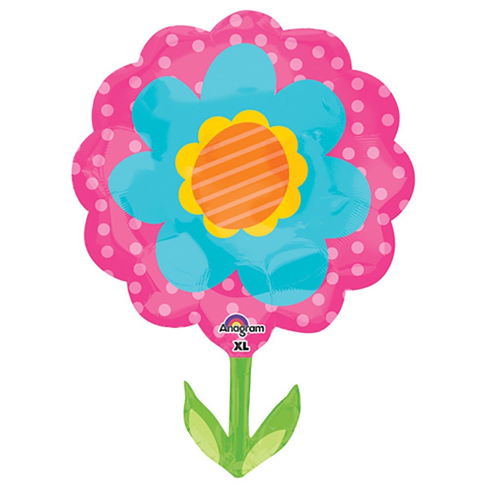 Foil Balloon Spring Flower Pink & Blue