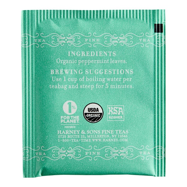 Harney & Sons Organic Peppermint Herbal Tea Bags - 300/Case