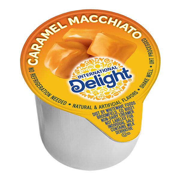 International Delight Caramel Macchiato Single Serve Non-Dairy Creamer - 144/Case