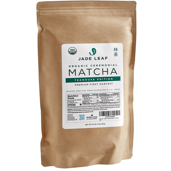 Jade Leaf Organic Ceremonial Teahouse Edition Matcha Powder 1 lb. (454g) - 6/Case