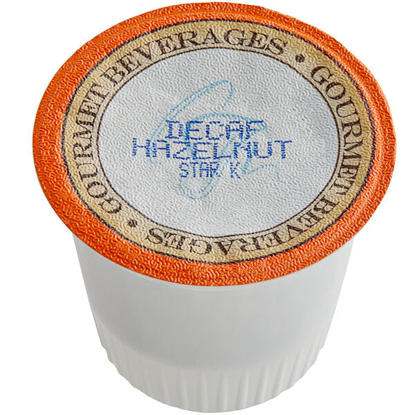 Caffe de Aroma Decaf Hazelnut Coffee Single Serve Cups - 72/Case