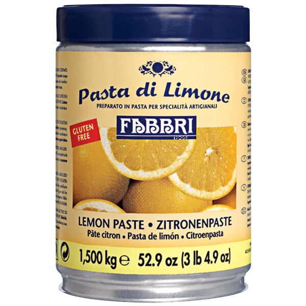 Fabbri Delipaste 1.5 kg Lemon Flavoring Paste - 8/Case