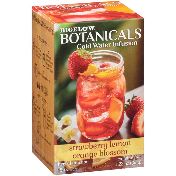 Bigelow Botanicals Strawberry Lemon Orange Blossom Cold Water Infusion Tea Bags - 108/Case