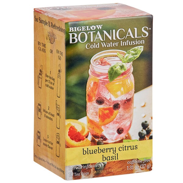Bigelow Botanicals Blueberry Citrus Basil Cold Water Infusion Tea Bags - 108/Case