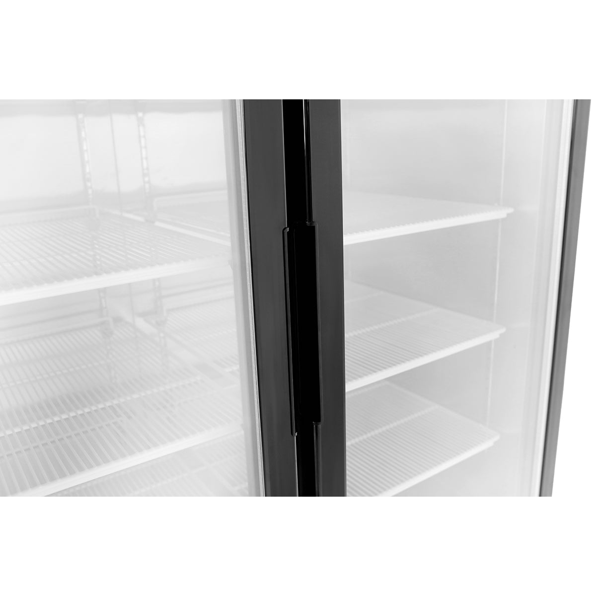 Atosa MCF8703GR 2-Section Bottom Mount Freezer Merchandiser 54.41"W x 31.5"D x 84.06"H w/2 Self-Closing Glass Doors w/Locks