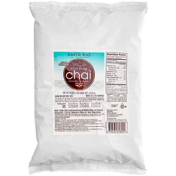 David Rio White Shark Chai™ Tea Latte Mix 4 lb. - 4/Case