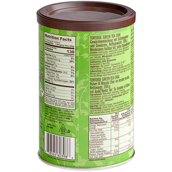 David Rio Tortoise Green Tea™ Chai Tea Latte Mix 14 oz. - 6/Case