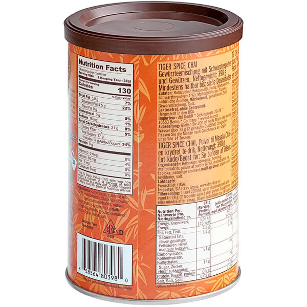 David Rio Tiger Spice Chai® Tea Latte Mix 14 oz. - 6/Case