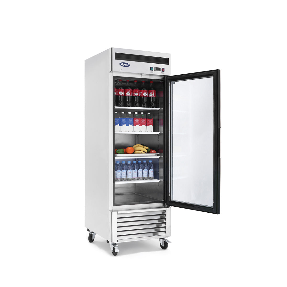 Atosa MCF8705GR Bottom Mount Refrigerator Merchandiser 26.97"W x 31.5"D x 84.06"H with Self-Closing Glass Door with Lock