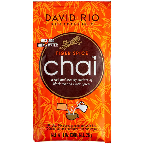 David Rio Tiger Spice Chai® Tea Latte Single Serve Packets - 48/Case