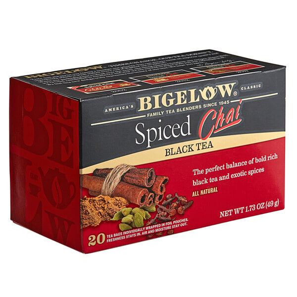 Bigelow Spiced Chai Tea Bags - 120/Case