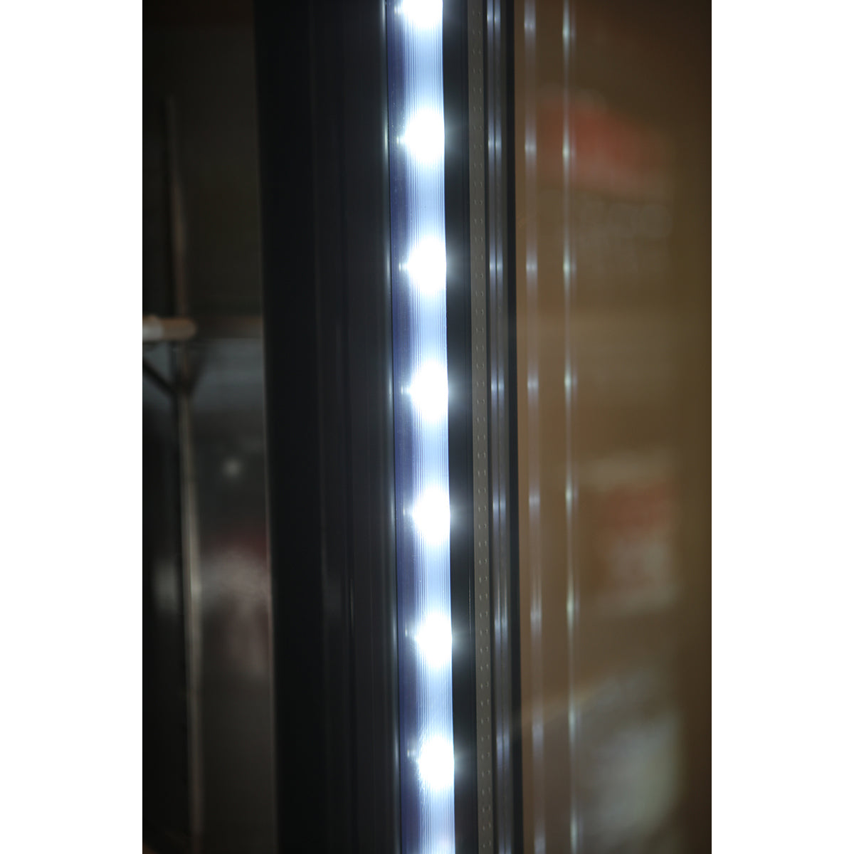 Atosa MCF8707GR 2 Section Bottom Mount Refrigerator Merchandiser 44.77 Cu. Ft, 54.41"W x 31.7"D w/2 Self-Closing Glass Doors w/Locks