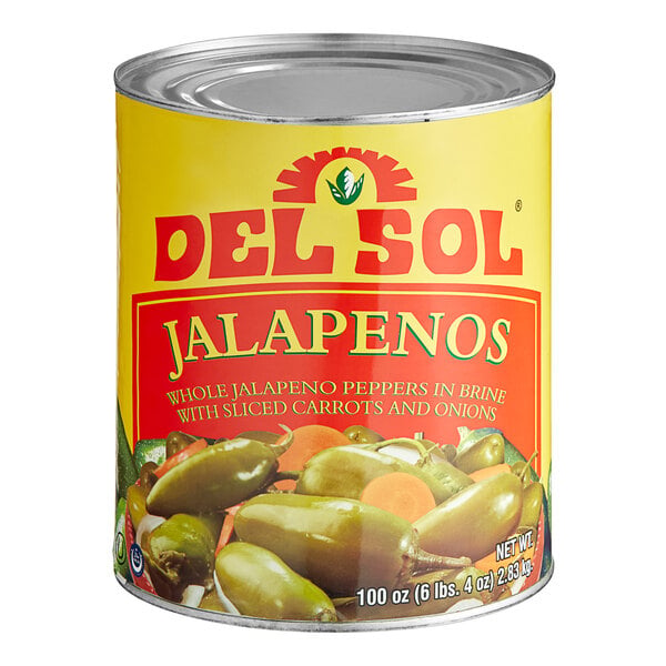 Del Sol Whole Jalapenos in Escabeche #10 Can - 6/Case
