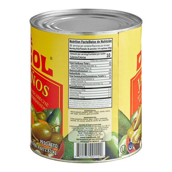 Del Sol Whole Jalapenos in Escabeche #10 Can - 6/Case