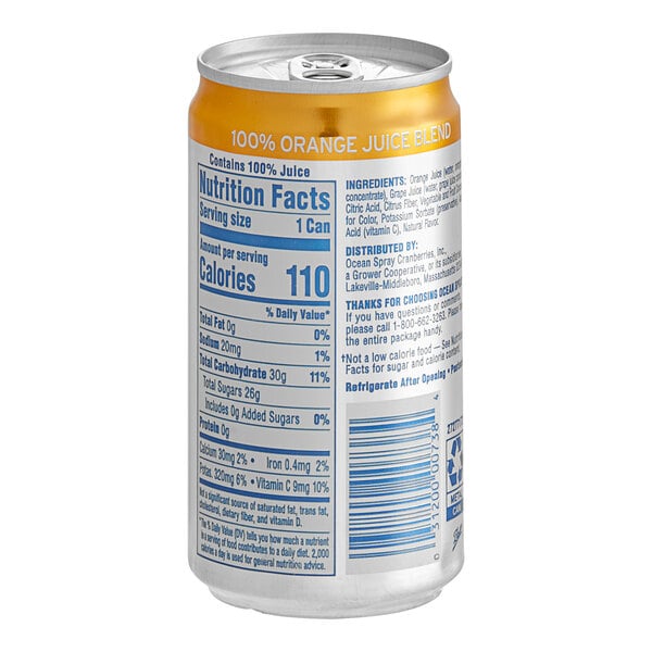 Ocean Spray Orange Juice Blend 7.2 fl. oz. Can - 24/Case