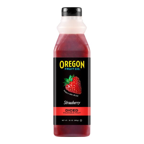 Oregon Strawberry Diced Pourable Fruit 35 oz. - 6/Case