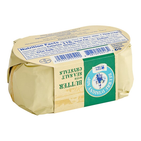 Isigny Sainte-Mere PDO Churned Butter with Sea Salt Crystals 8.8 oz. - 20/Case